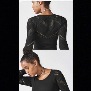 Fabletics black workout long sleeve top